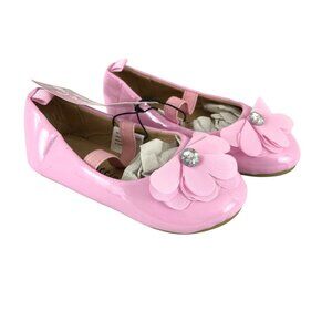 Chatties Toddler Girls Ballet Flats Slip On Faux Leather Mary Jane Pink Size 5/6